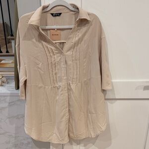 BloomChic Beige Button Down Shirt